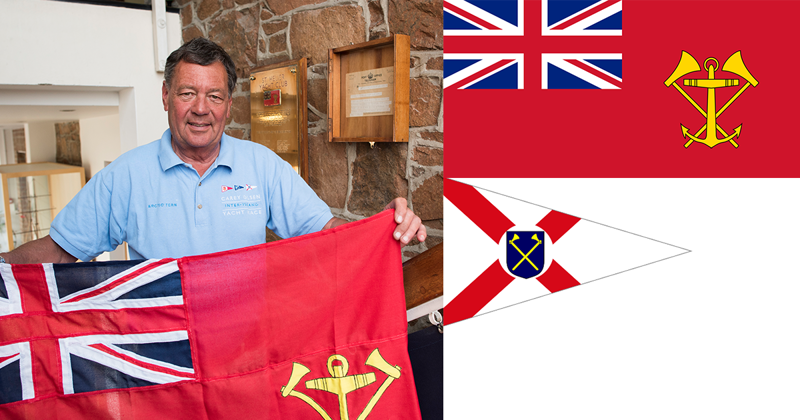 Vice Commodore David De Carteret and Ensign of St Helier Yacht Club